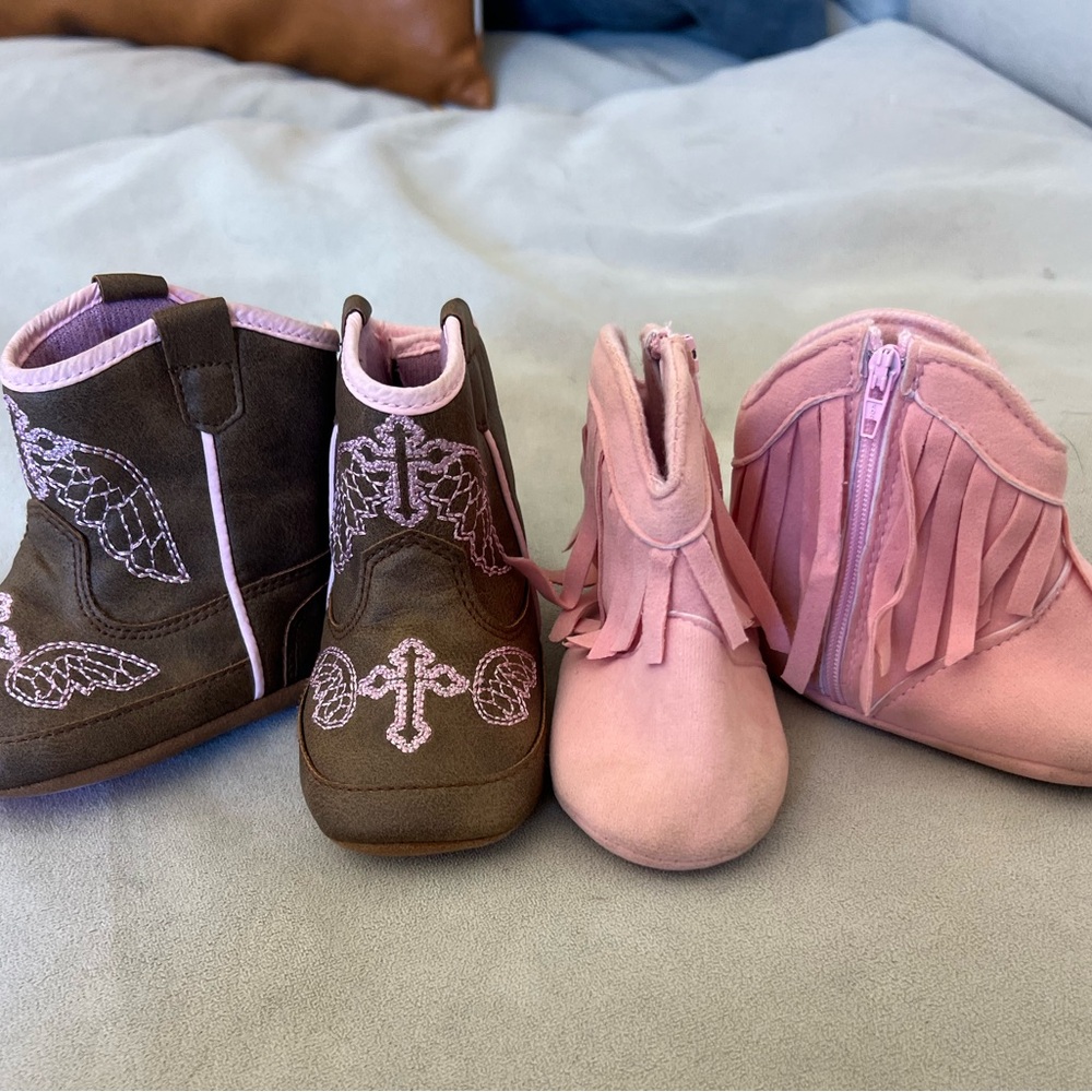 Twister Kids Boots in Brown and Pink